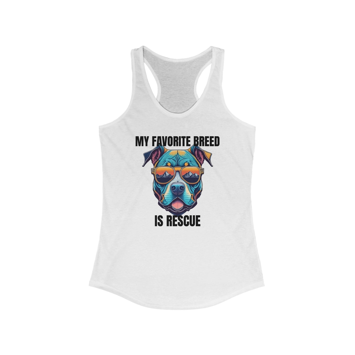 My favorite breed is rescue 1 - Women's Ideal Racerback Tank