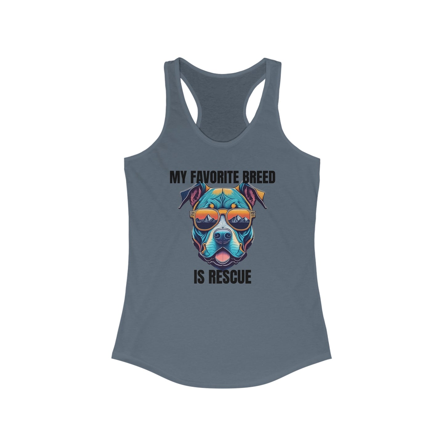 My favorite breed is rescue 1 - Women's Ideal Racerback Tank