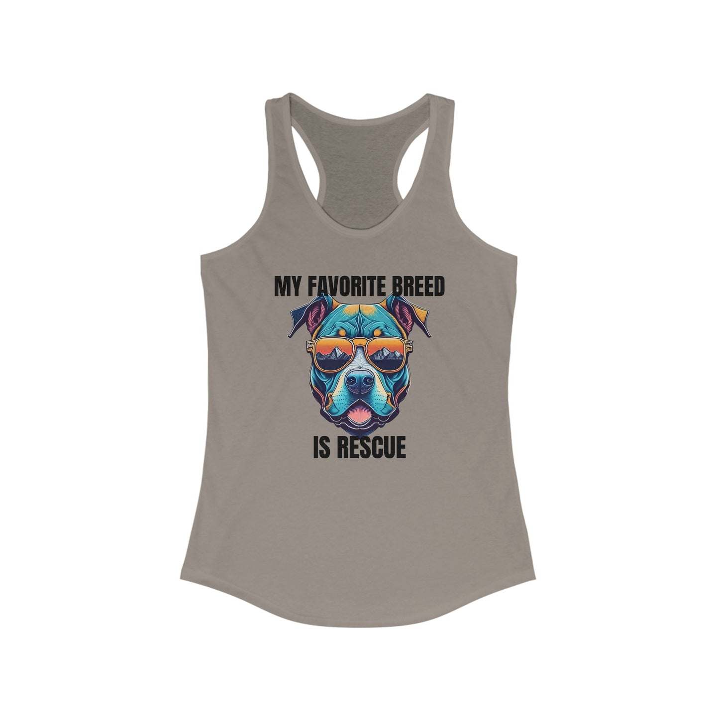 My favorite breed is rescue 1 - Women's Ideal Racerback Tank