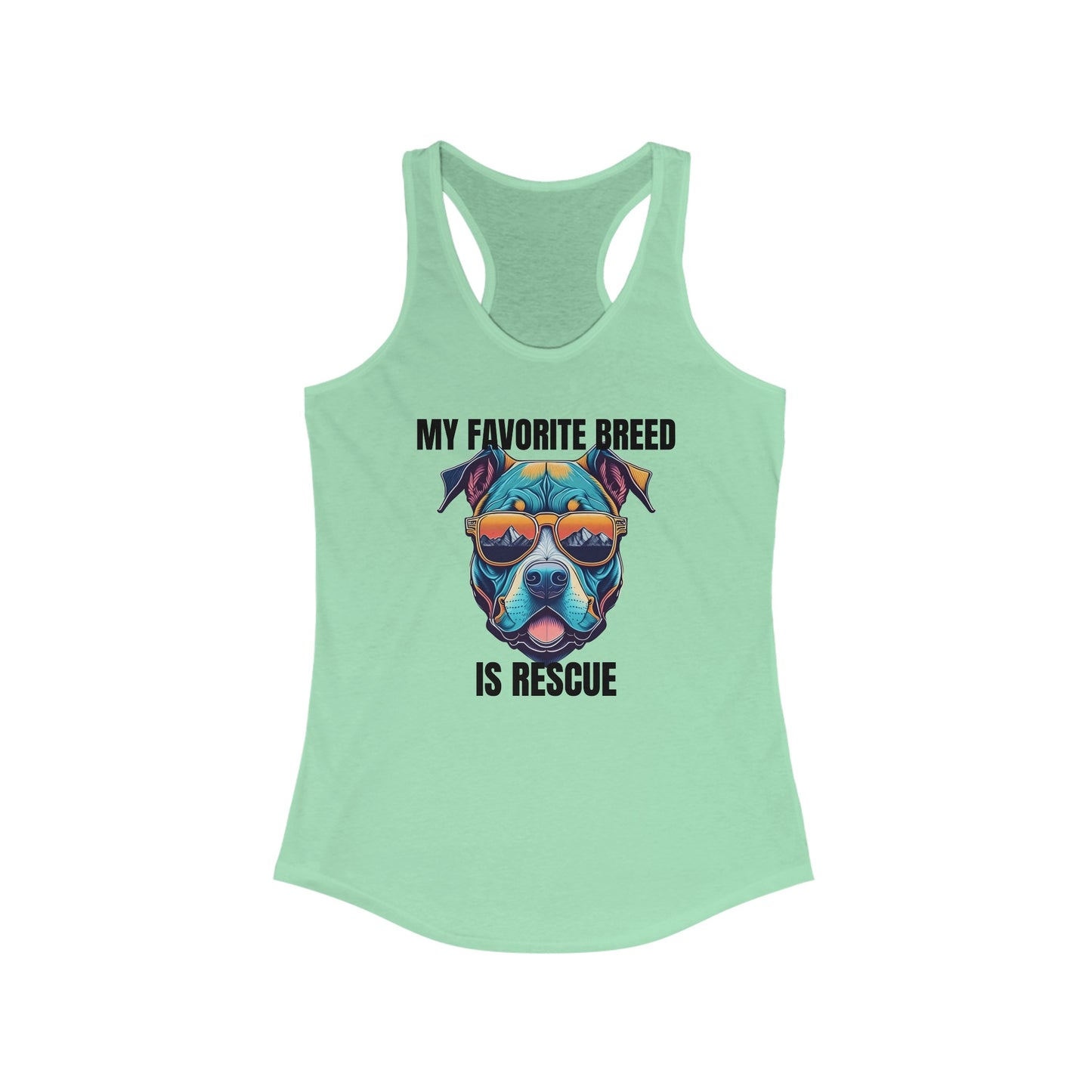 My favorite breed is rescue 1 - Women's Ideal Racerback Tank