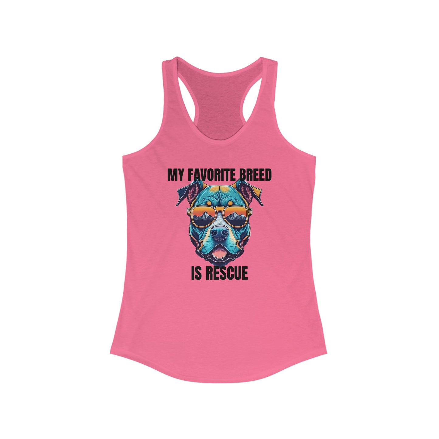 My favorite breed is rescue 1 - Women's Ideal Racerback Tank