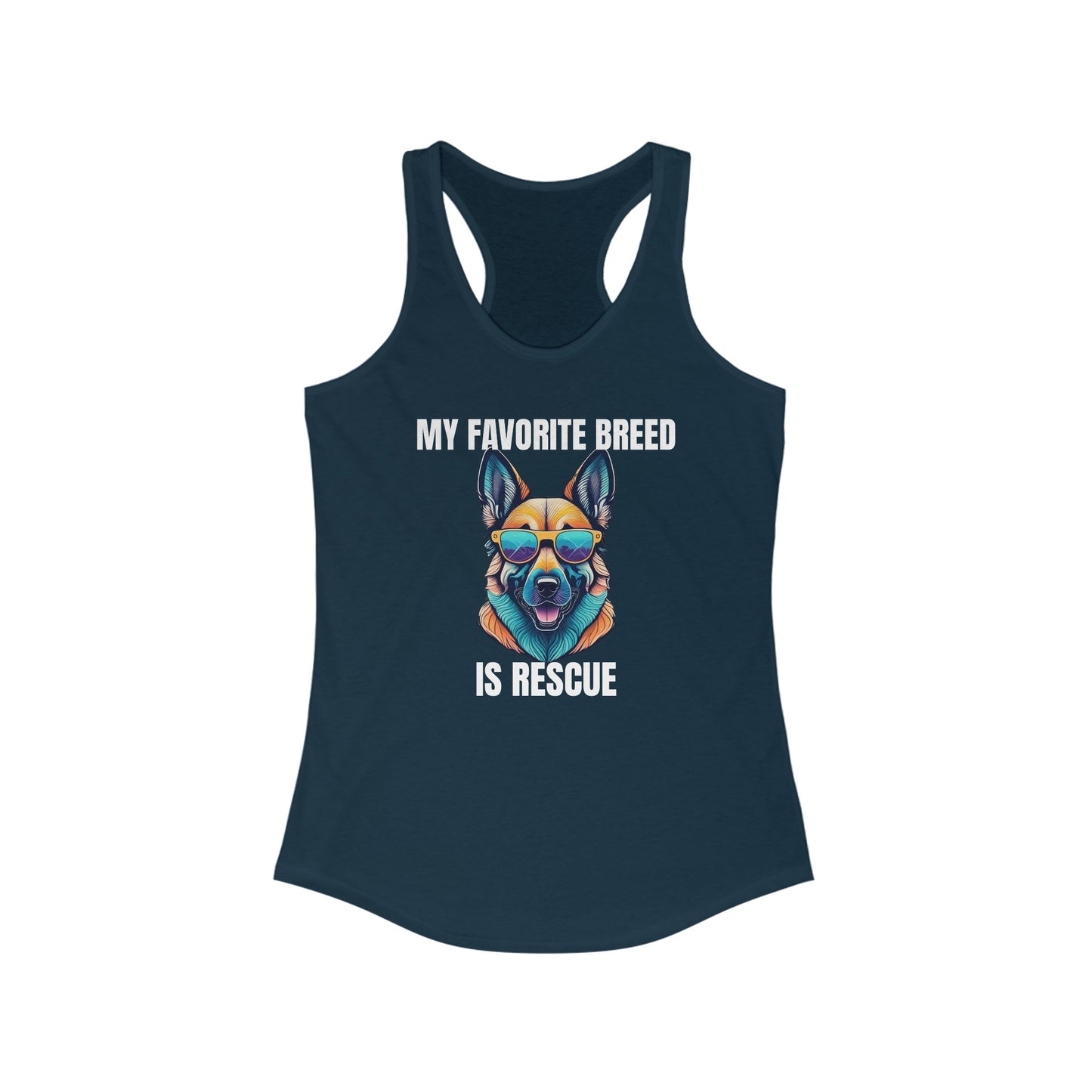 My favorite breed is rescue 6 - Women's Ideal Racerback Tank