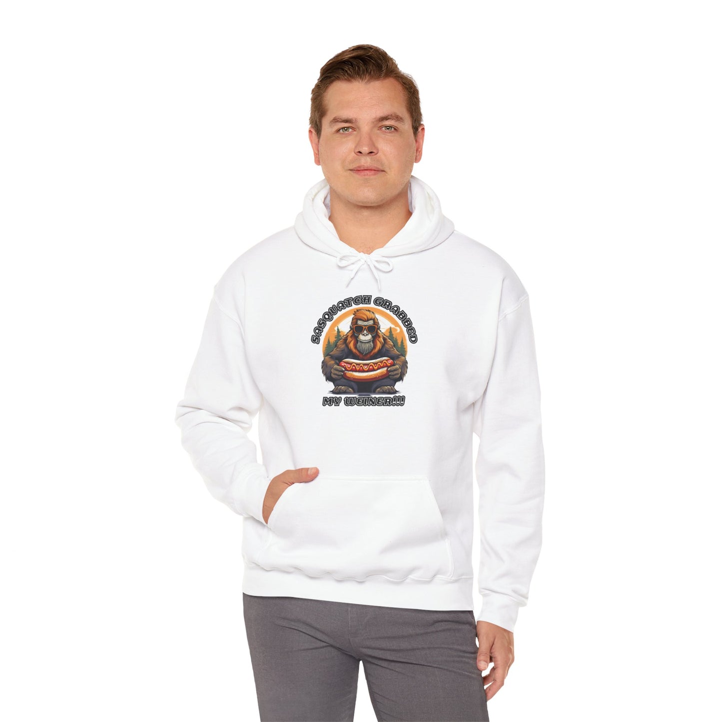 Sasquatch grabbed my weiner! - Unisex Heavy Blend™ Hooded Sweatshirt