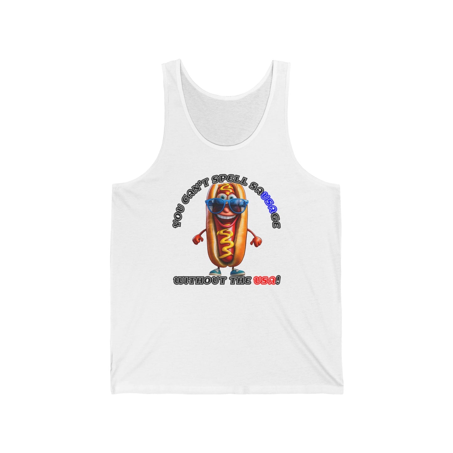 You can't spell sausage without the USA! - Unisex Jersey Tank