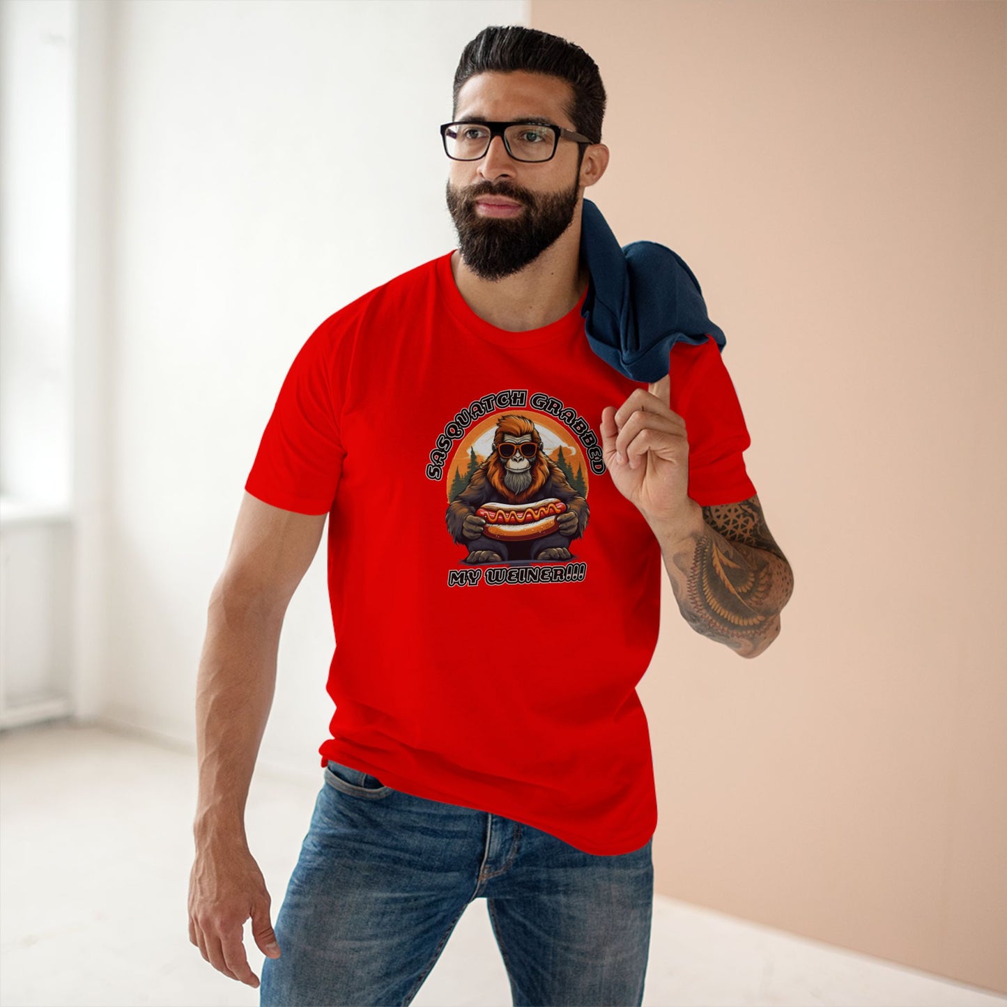 Sasquatch grabbed my weiner! - Men's Staple Tee