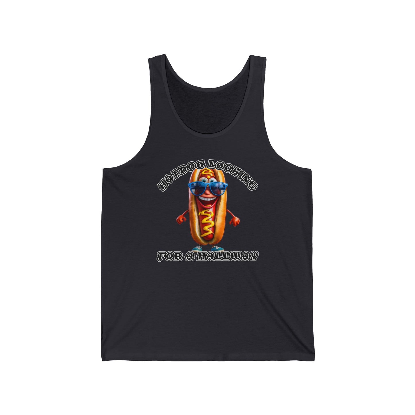 Hotdog looking for a hallway - Unisex Jersey Tank