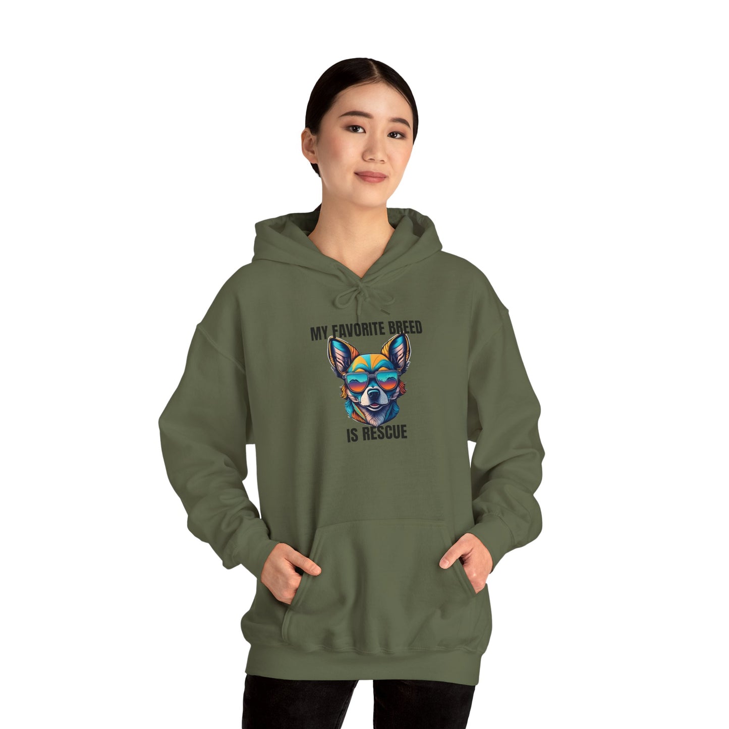 My favorite breed is rescue 2 - Unisex Heavy Blend™ Hooded Sweatshirt