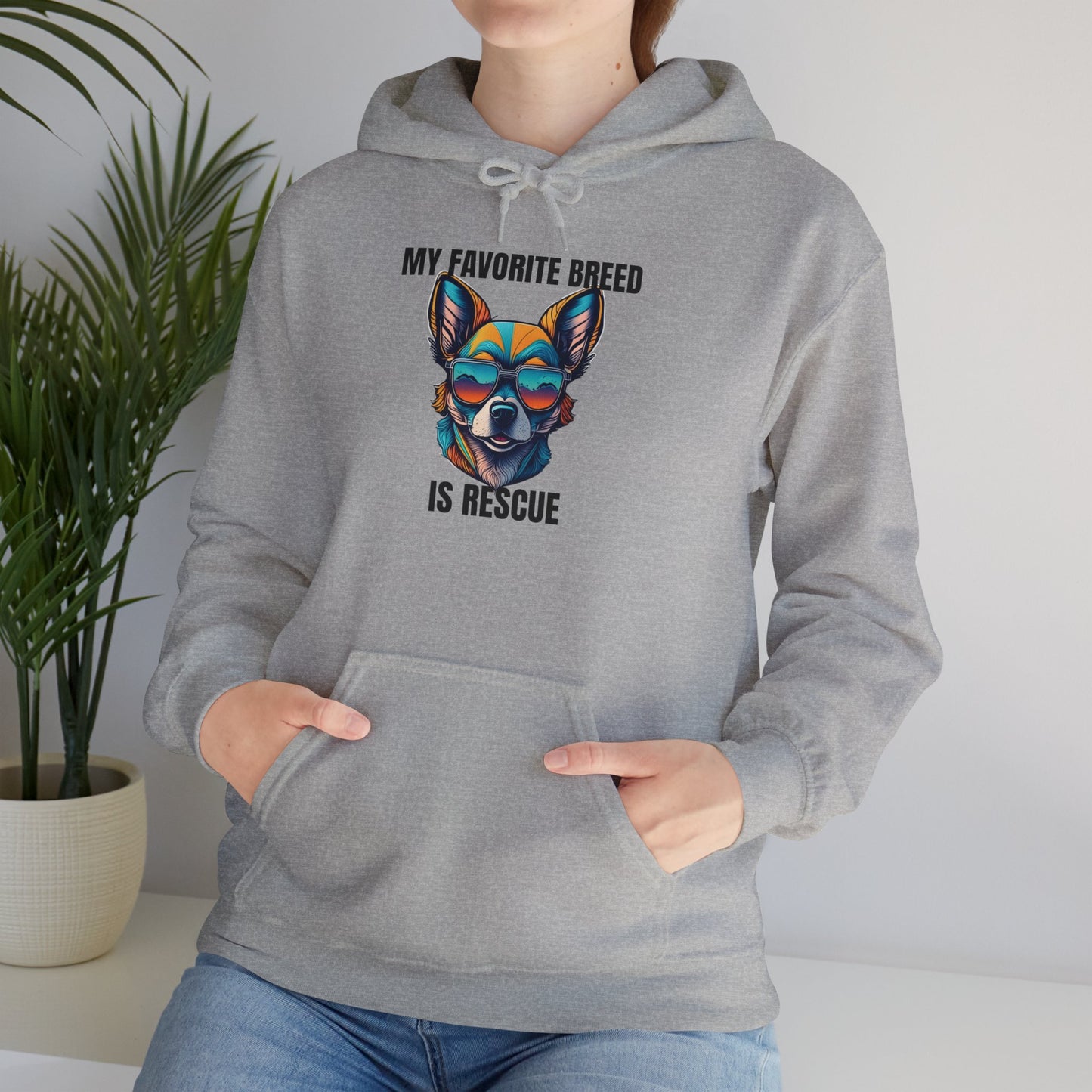 My favorite breed is rescue 2 - Unisex Heavy Blend™ Hooded Sweatshirt