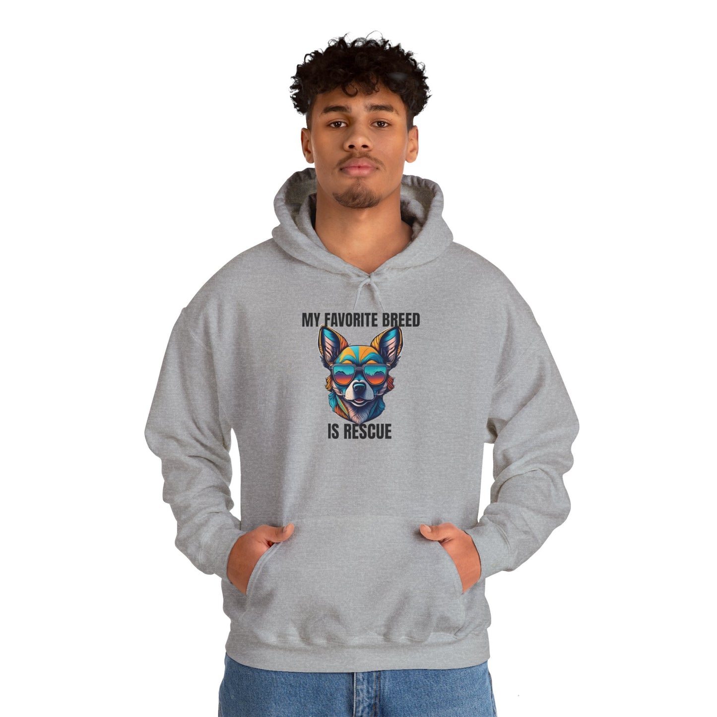 My favorite breed is rescue 2 - Unisex Heavy Blend™ Hooded Sweatshirt