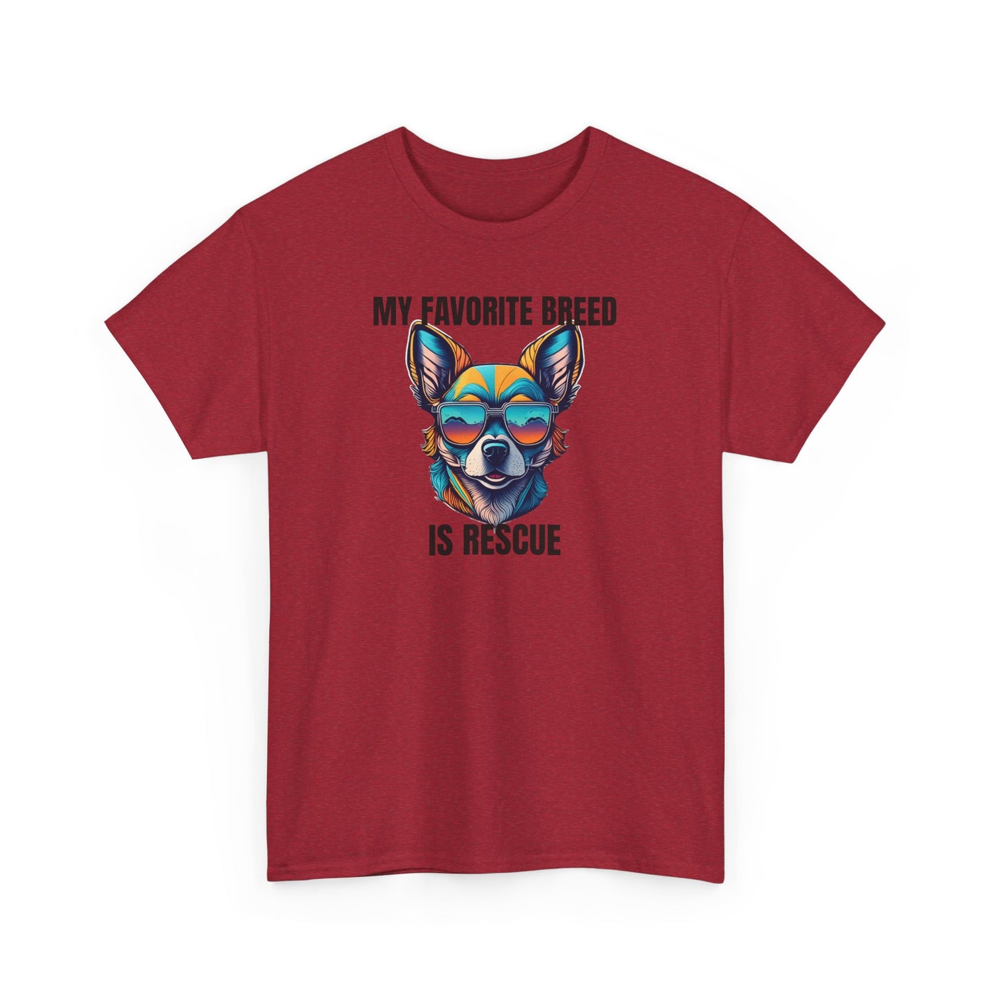 My favorite breed is rescue 2 - Unisex Heavy Cotton Tee