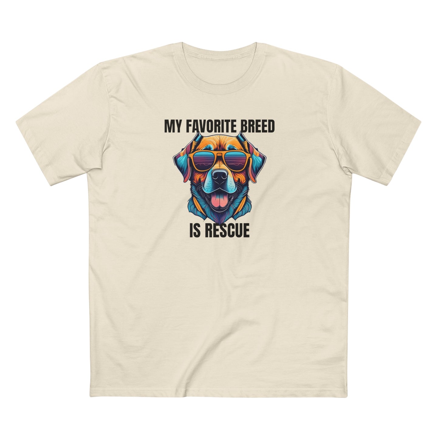 My favorite breed is rescue 4 - Men's Staple Tee