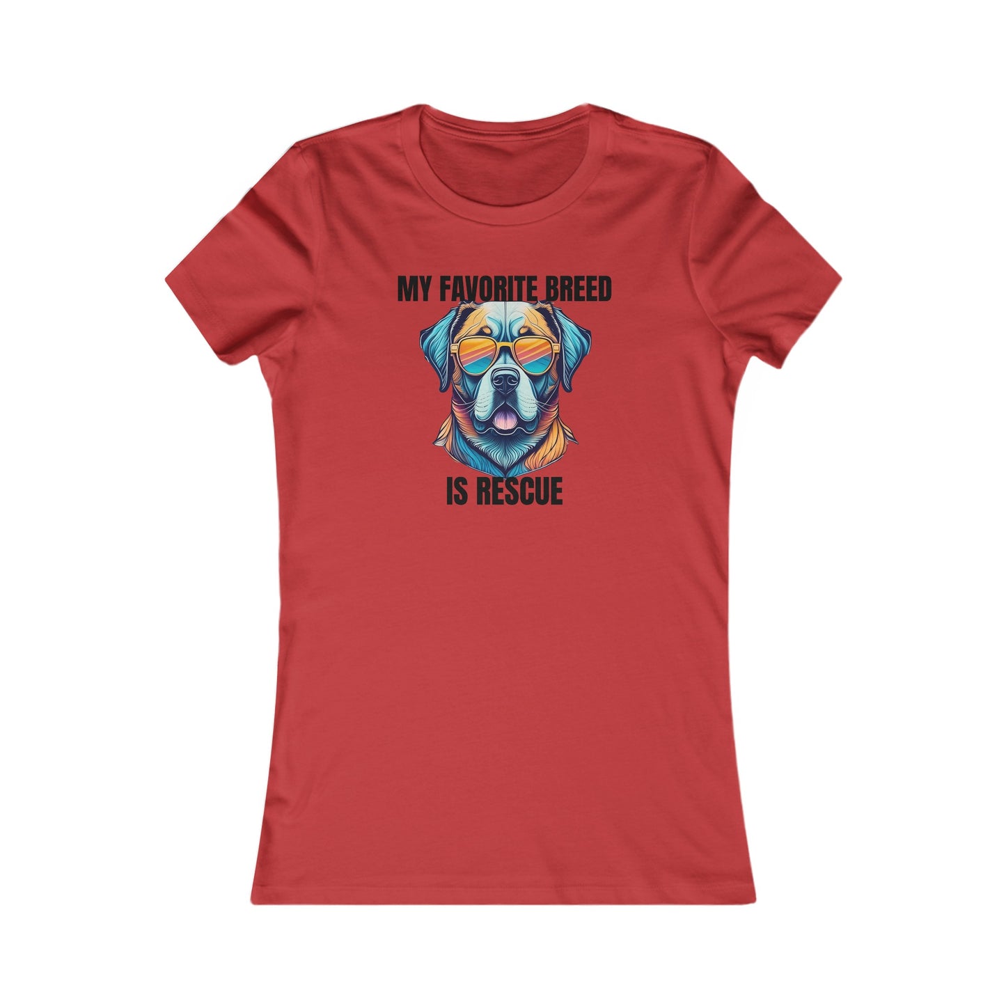 My favorite breed is rescue 5 - Women's Favorite Tee