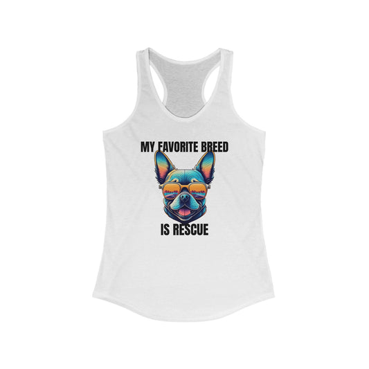 My favorite breed is rescue 3 - Women's Ideal Racerback Tank