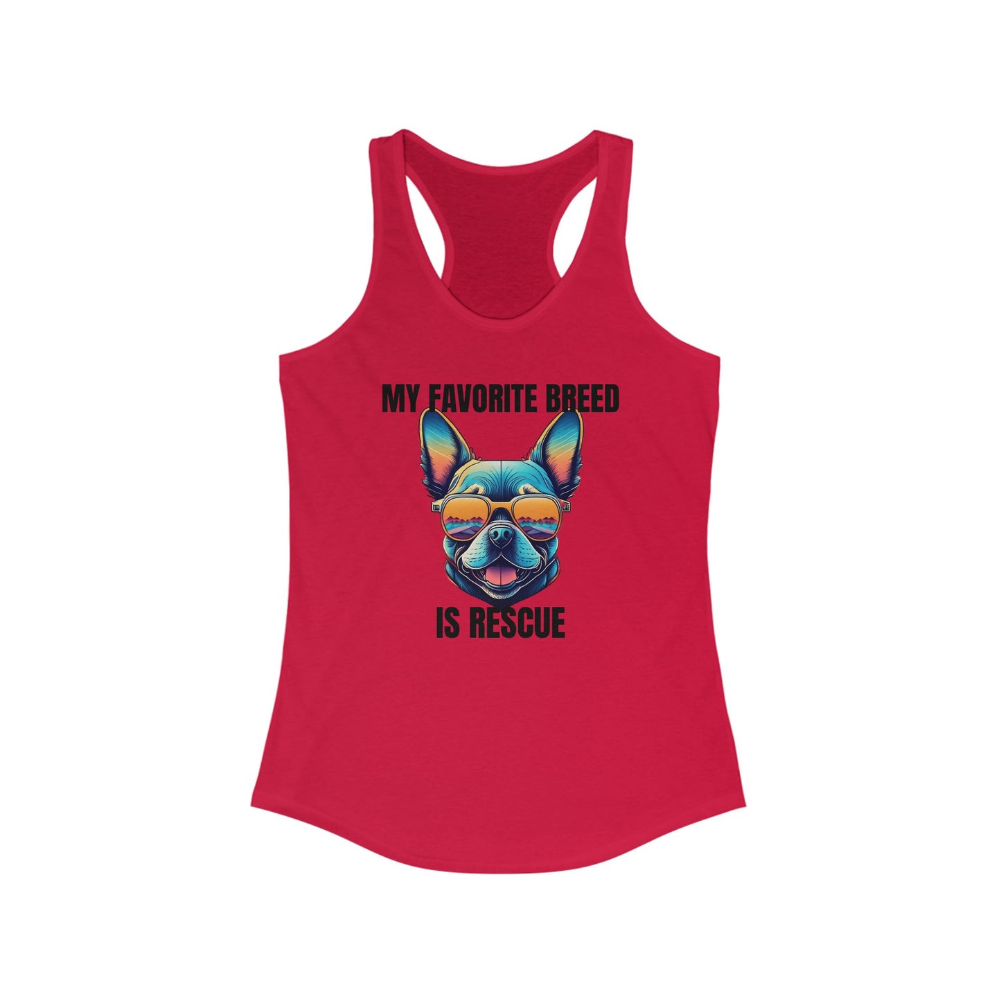 My favorite breed is rescue 3 - Women's Ideal Racerback Tank