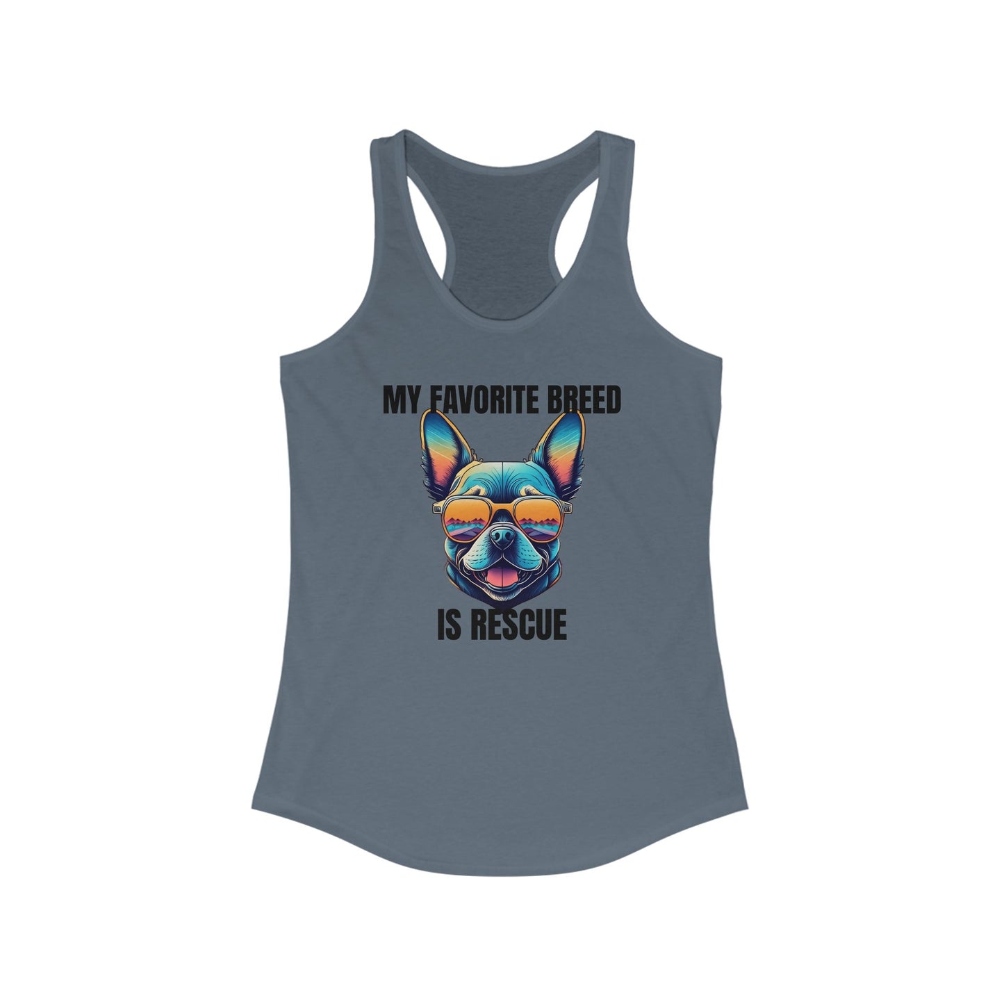 My favorite breed is rescue 3 - Women's Ideal Racerback Tank