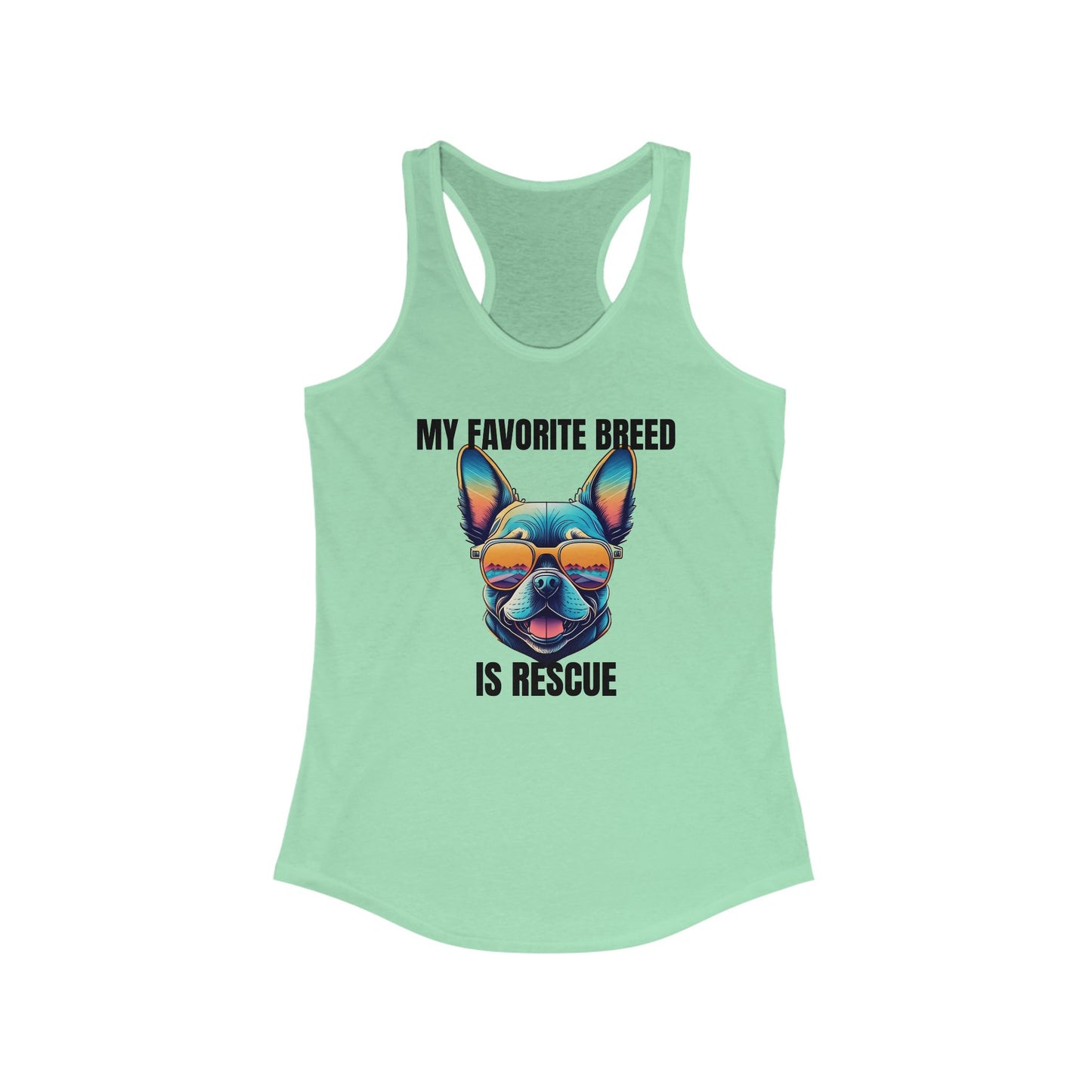 My favorite breed is rescue 3 - Women's Ideal Racerback Tank