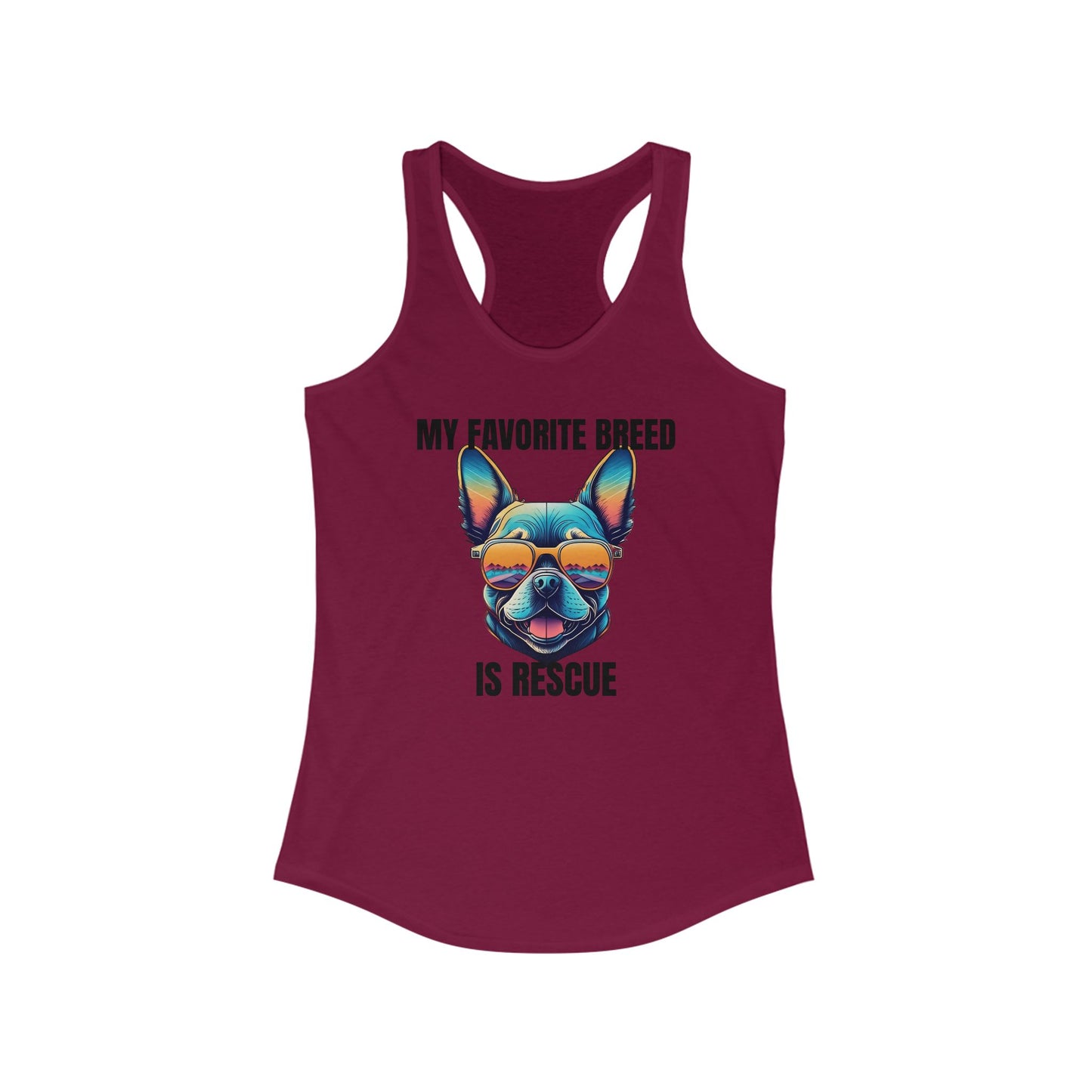 My favorite breed is rescue 3 - Women's Ideal Racerback Tank