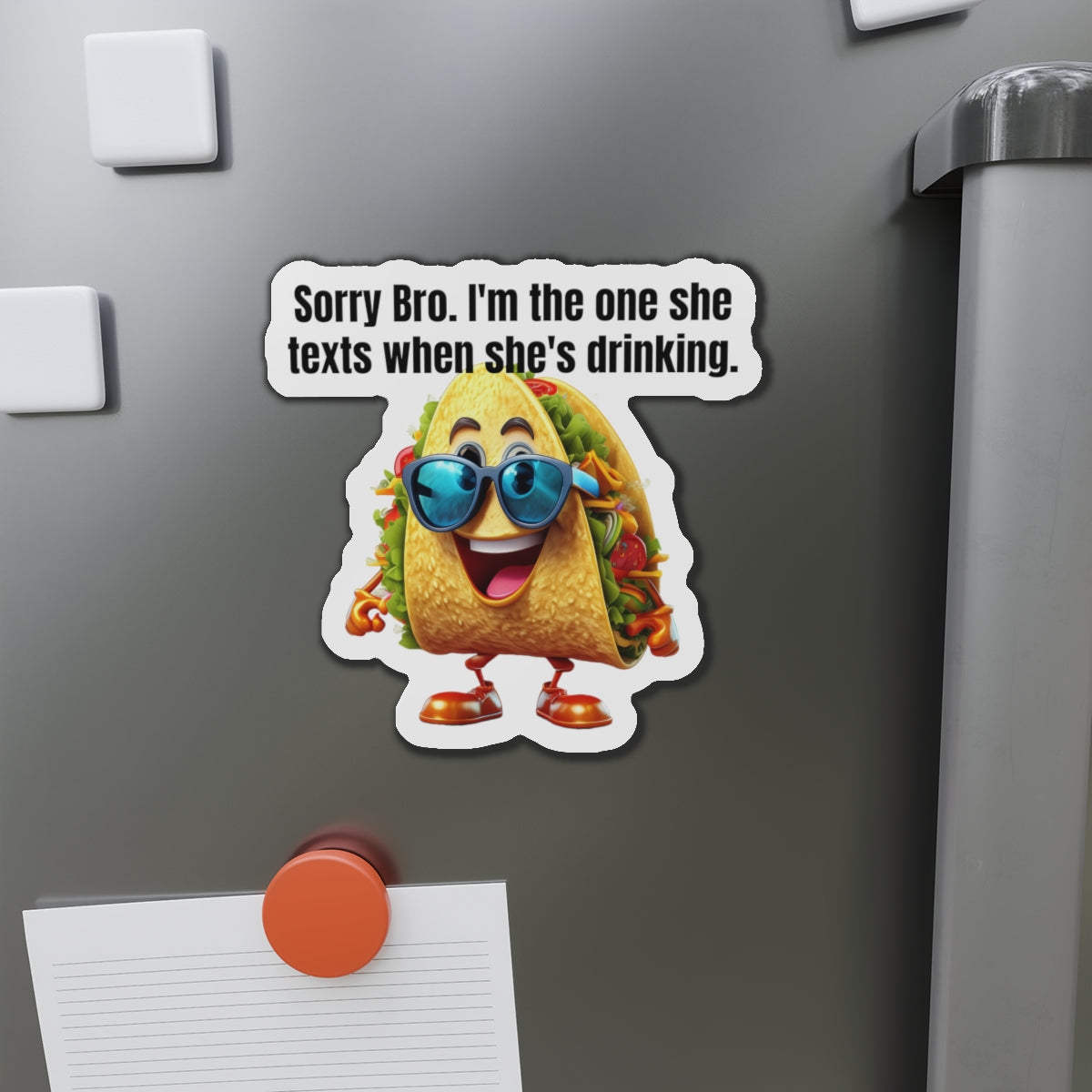 Texting taco - Die-Cut Magnets