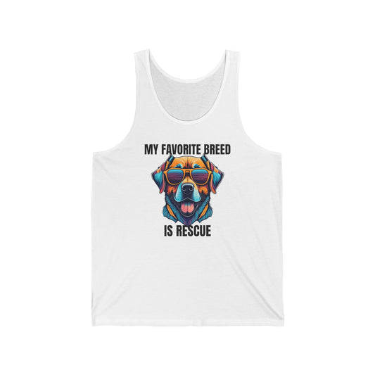 My favorite breed is rescue 4 - Unisex Jersey Tank