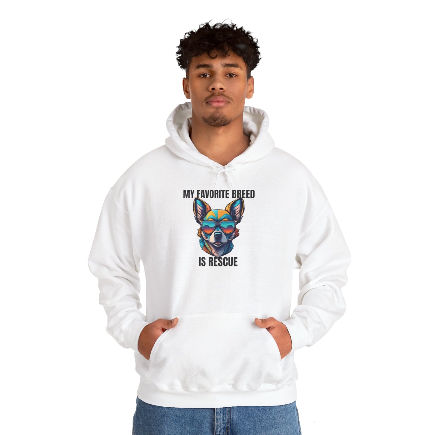 My favorite breed is rescue 2 - Unisex Heavy Blend™ Hooded Sweatshirt