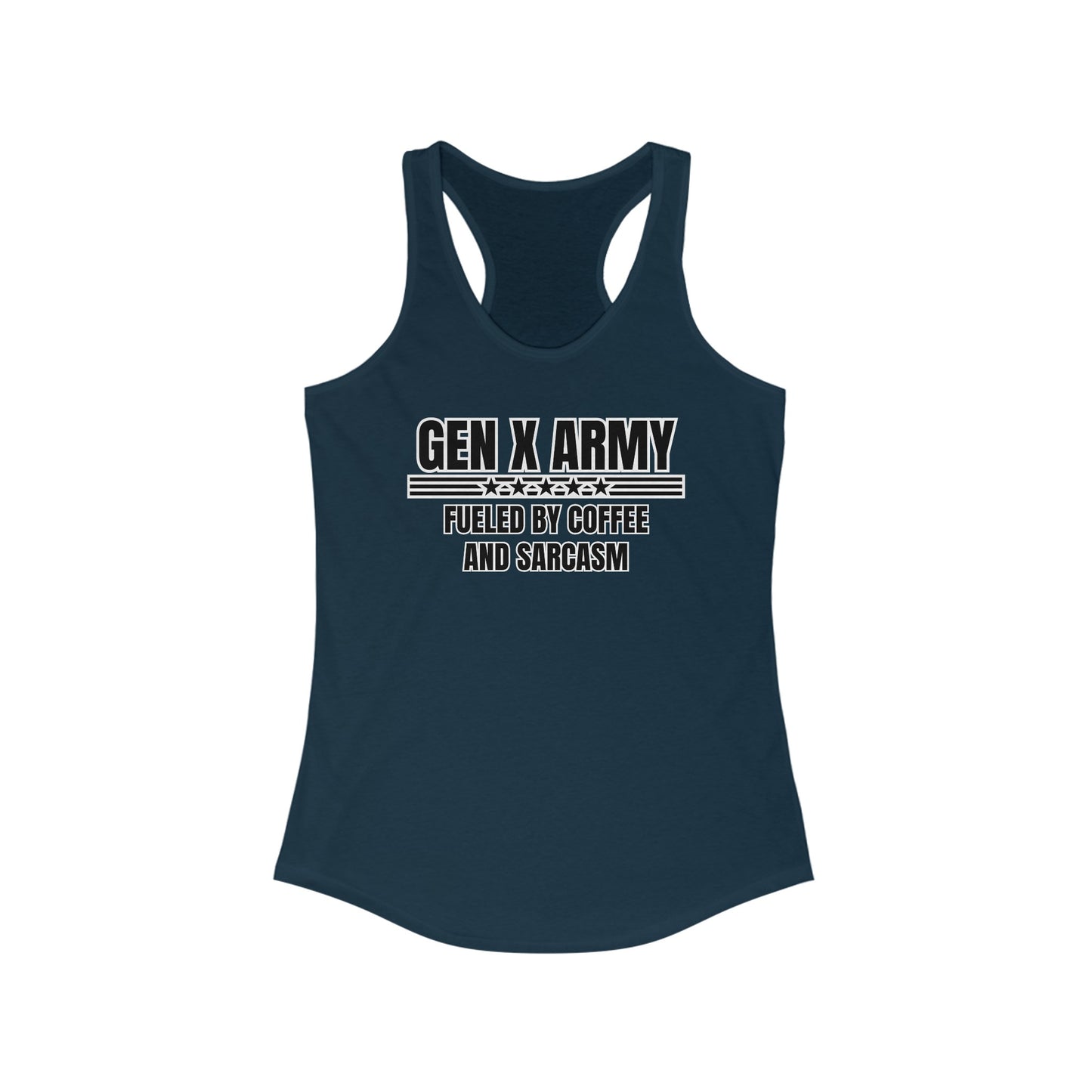 Fueled by coffee and sarcasm - Women's Ideal Racerback Tank