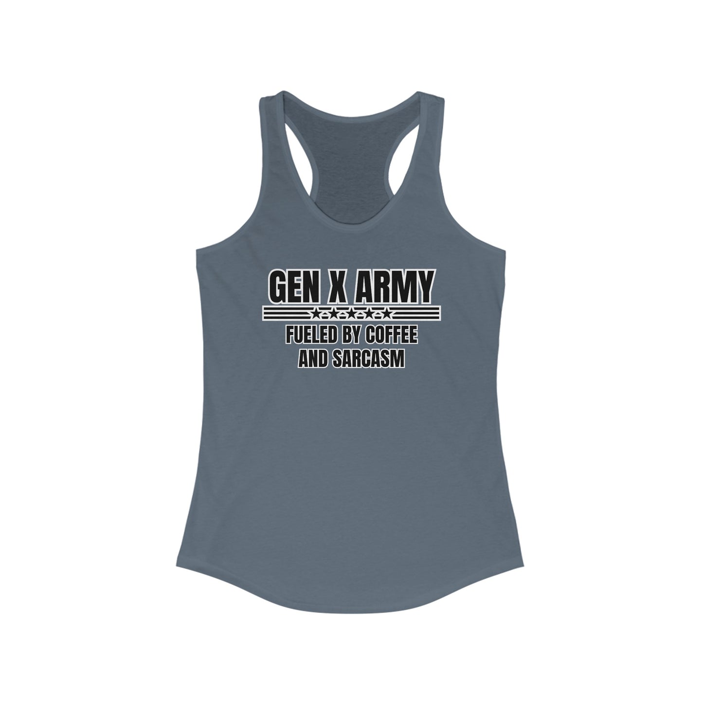 Fueled by coffee and sarcasm - Women's Ideal Racerback Tank