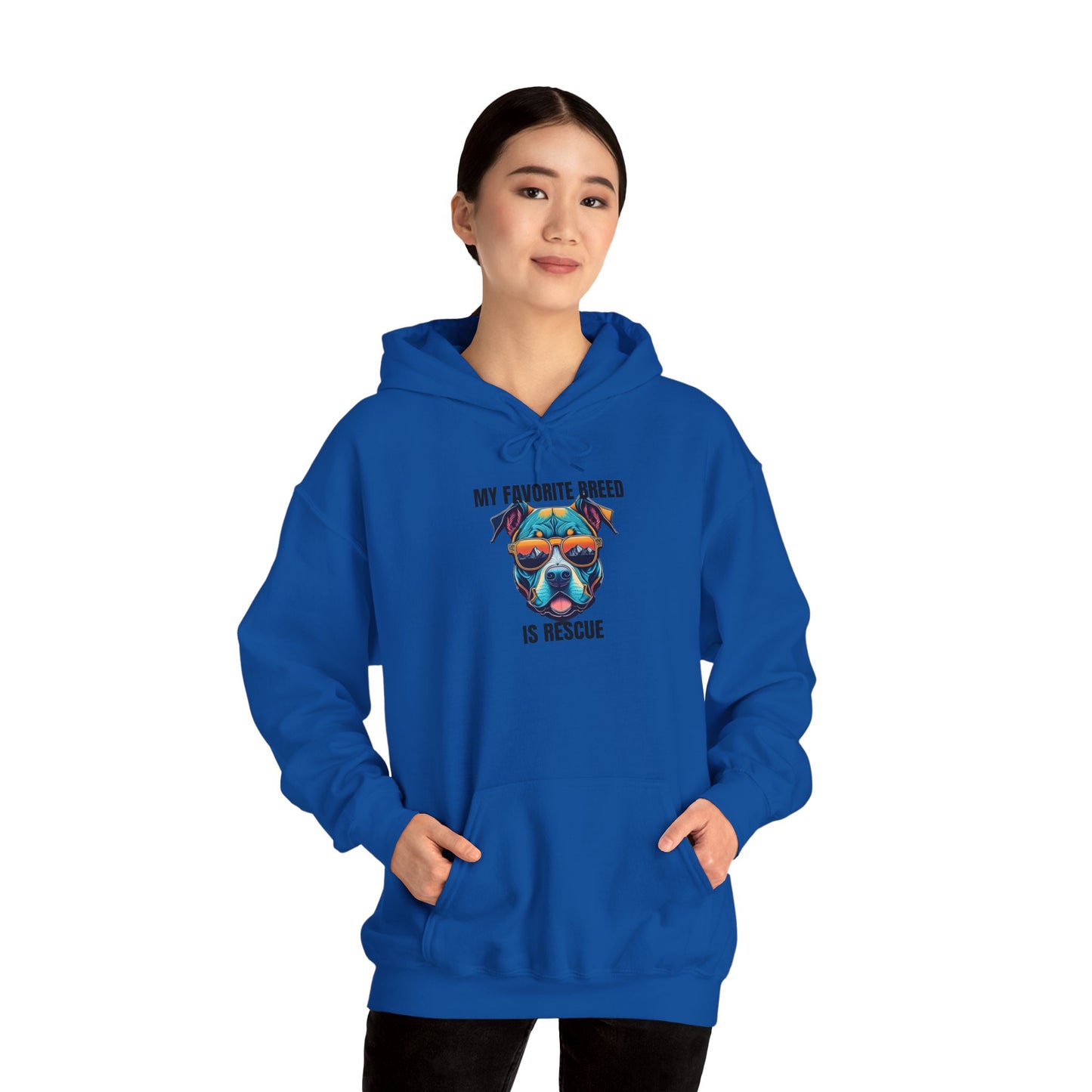 My favorite breed is rescue 1 - Unisex Heavy Blend™ Hooded Sweatshirt