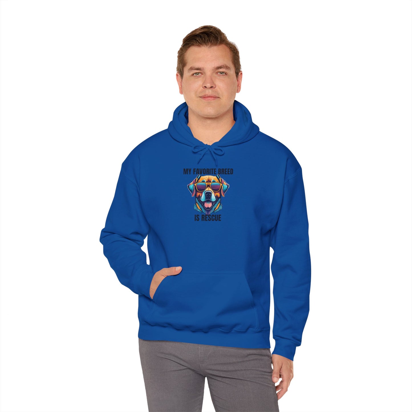 My favorite breed is rescue 4 - Unisex Heavy Blend™ Hooded Sweatshirt