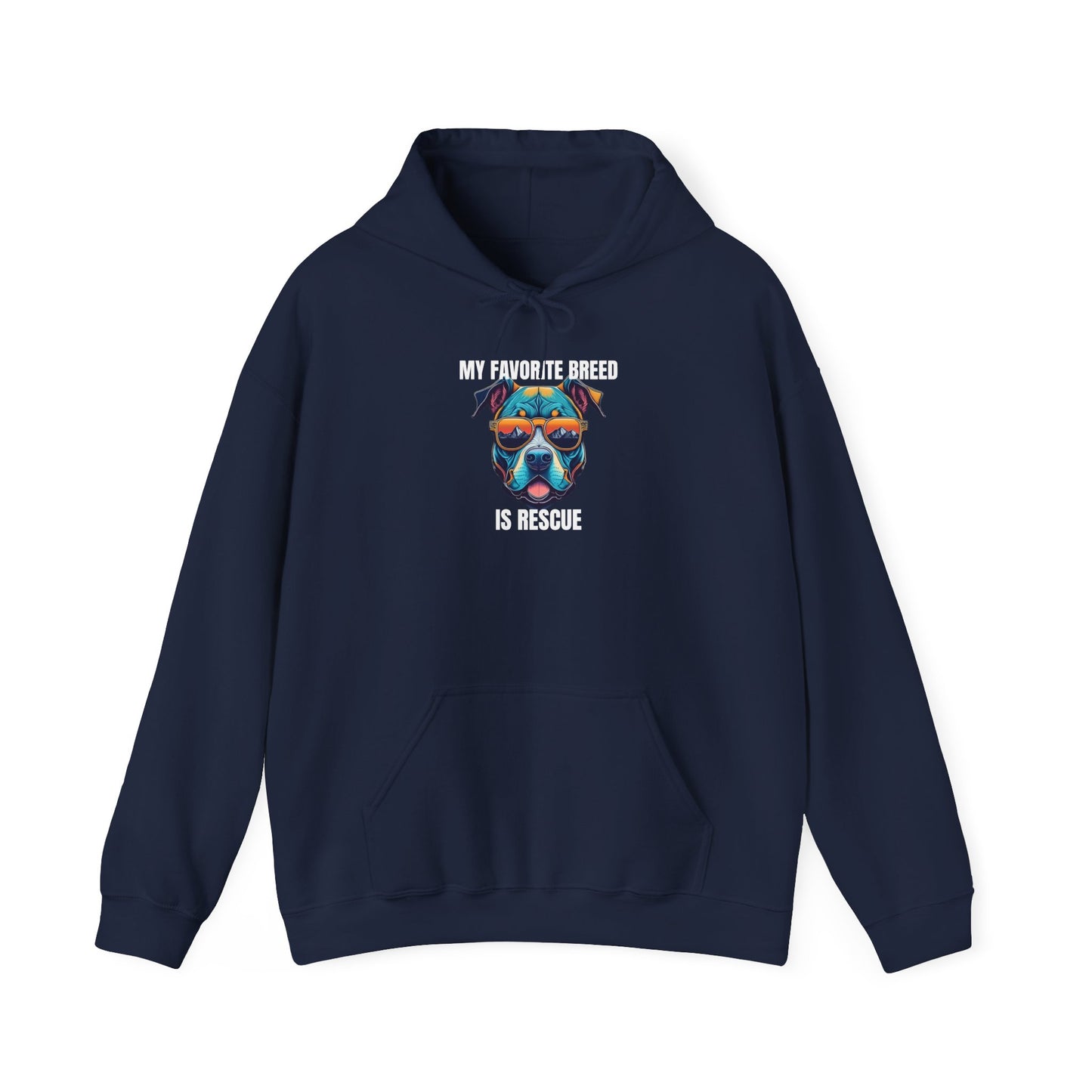 My favorite breed is rescue 1 - Unisex Heavy Blend™ Hooded Sweatshirt