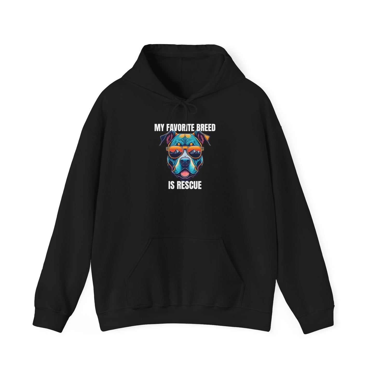 My favorite breed is rescue 1 - Unisex Heavy Blend™ Hooded Sweatshirt