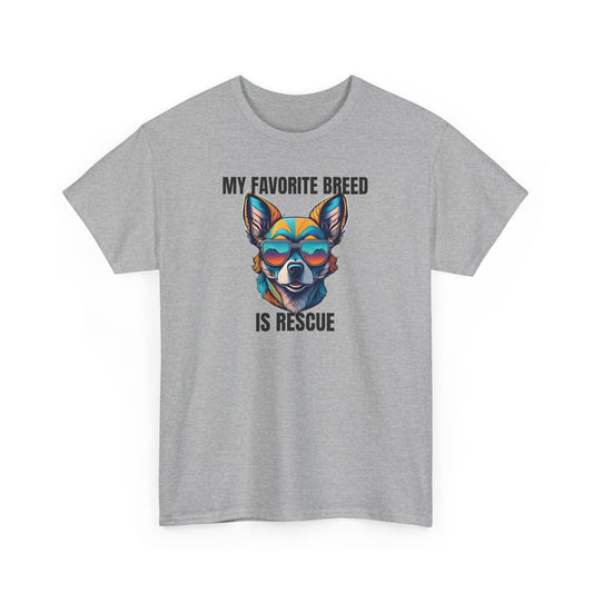 My favorite breed is rescue 2 - Unisex Heavy Cotton Tee