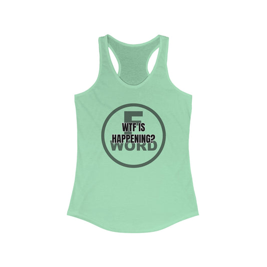 WTF is happening? - Women's Ideal Racerback Tank