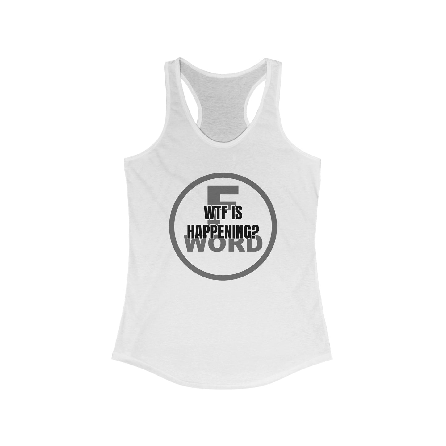 WTF is happening? - Women's Ideal Racerback Tank