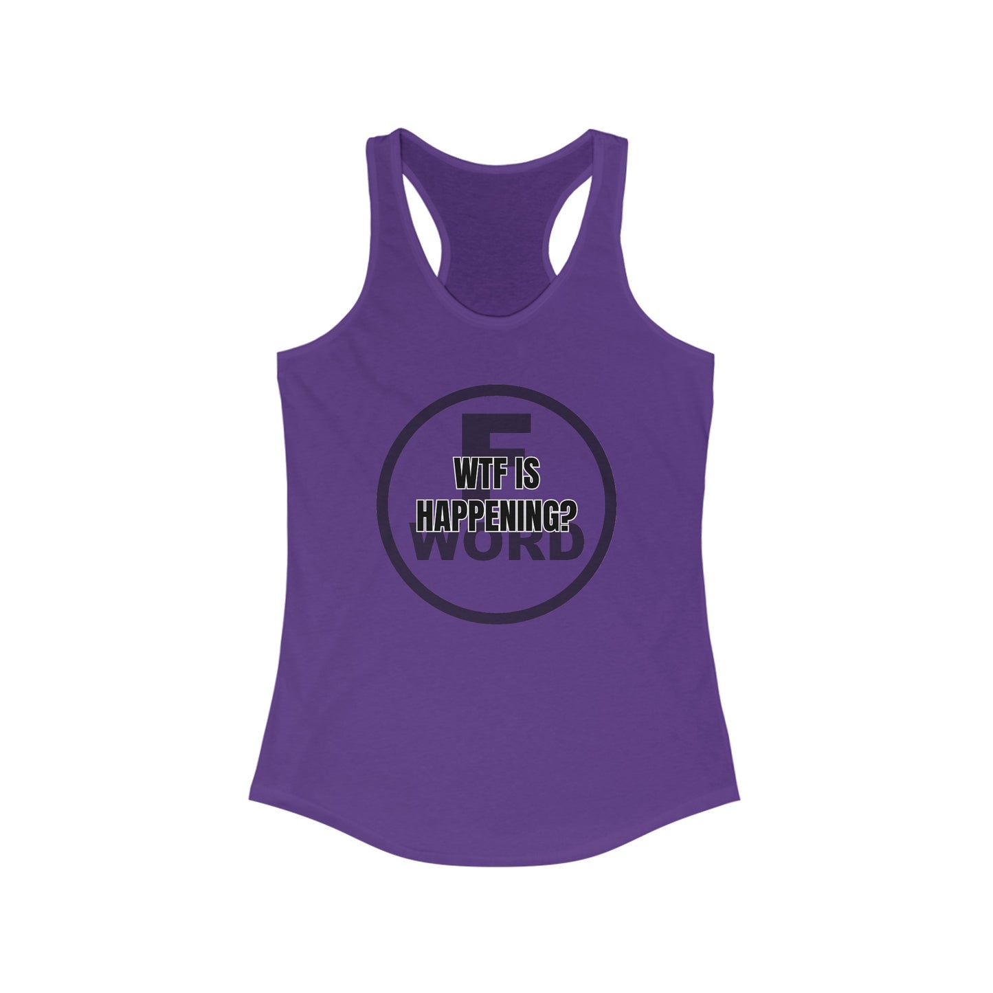 WTF is happening? - Women's Ideal Racerback Tank