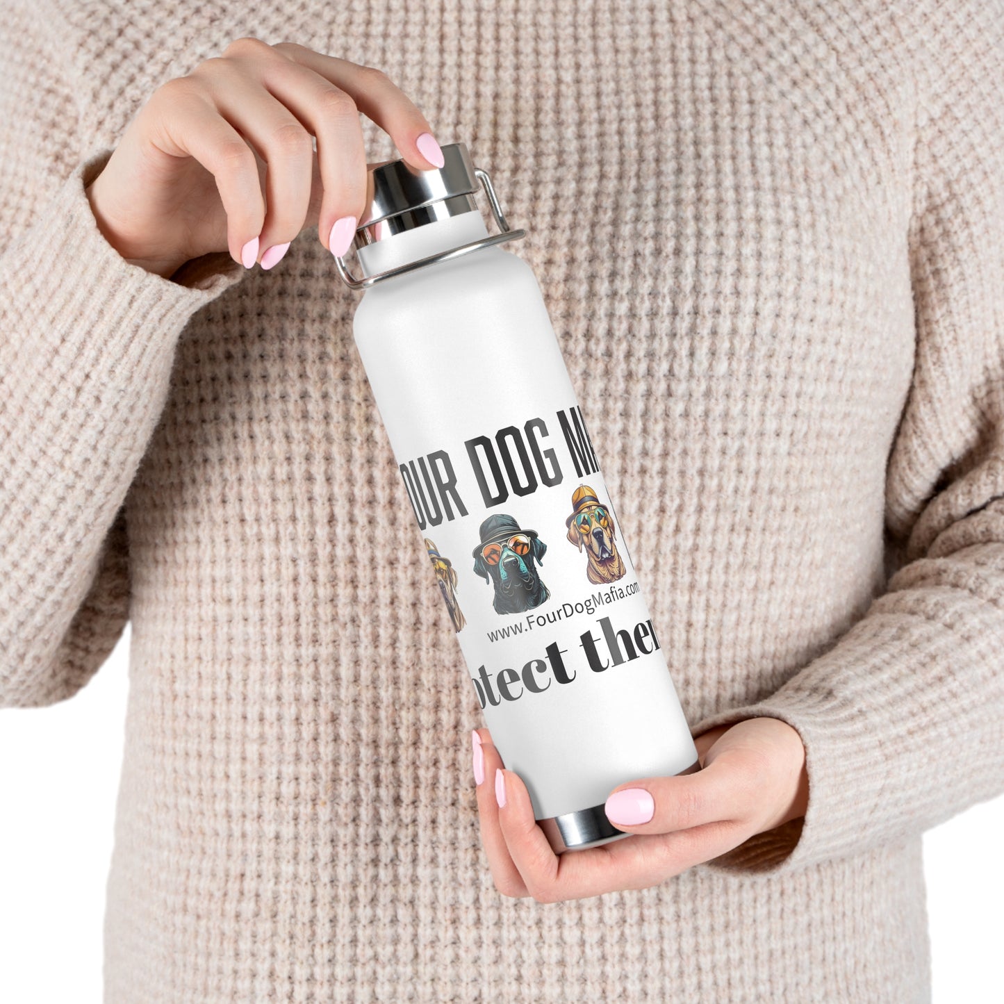 Protect them all with logo - Copper Vacuum Insulated Bottle, 22oz