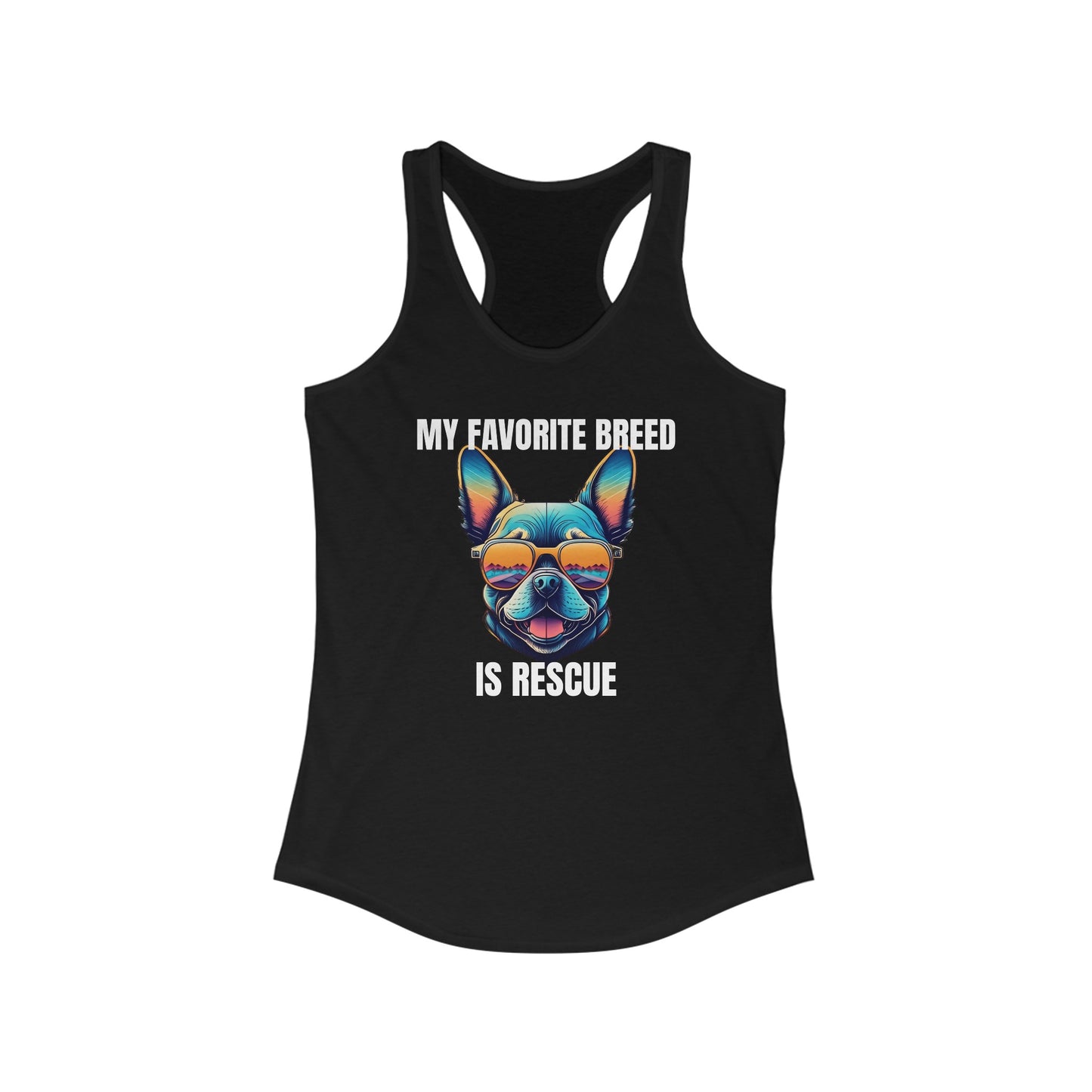 My favorite breed is rescue 3 - Women's Ideal Racerback Tank