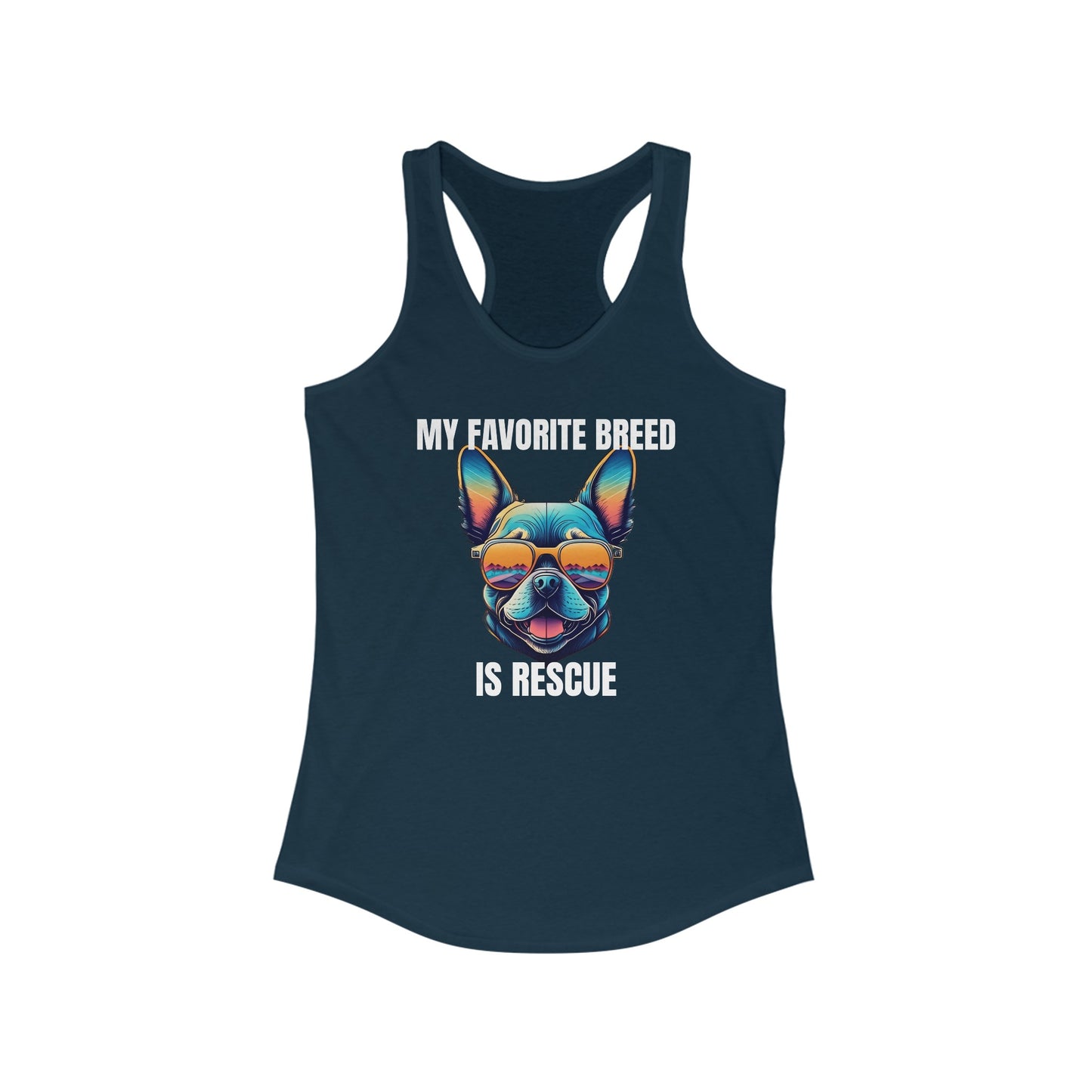 My favorite breed is rescue 3 - Women's Ideal Racerback Tank