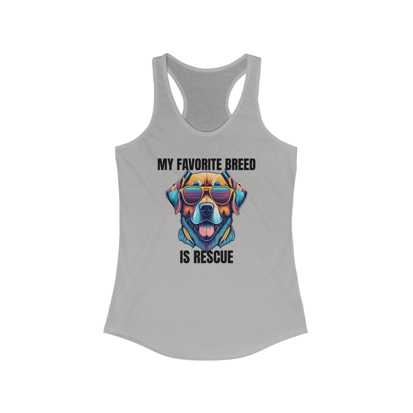 My favorite breed is rescue 4 - Women's Ideal Racerback Tank