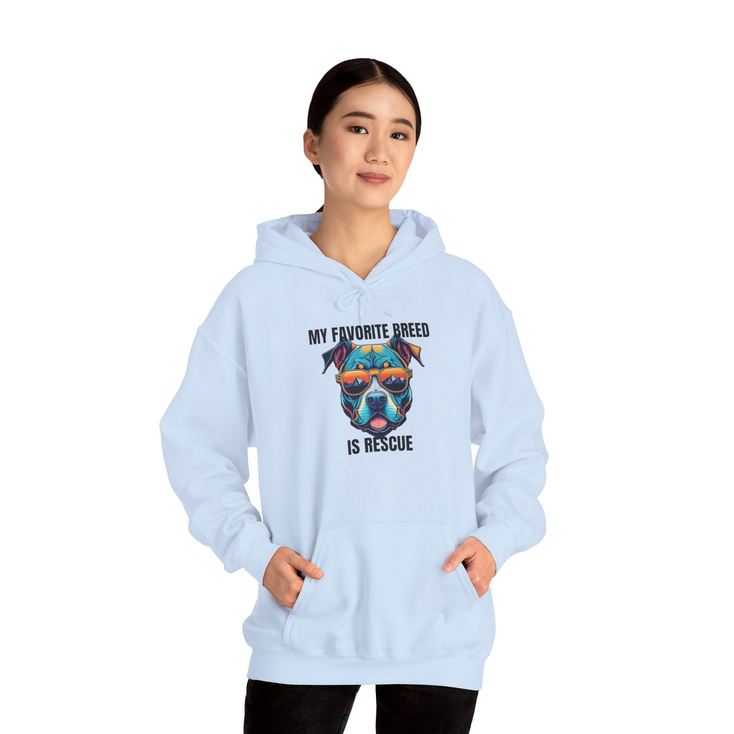 My favorite breed is rescue 1 - Unisex Heavy Blend™ Hooded Sweatshirt