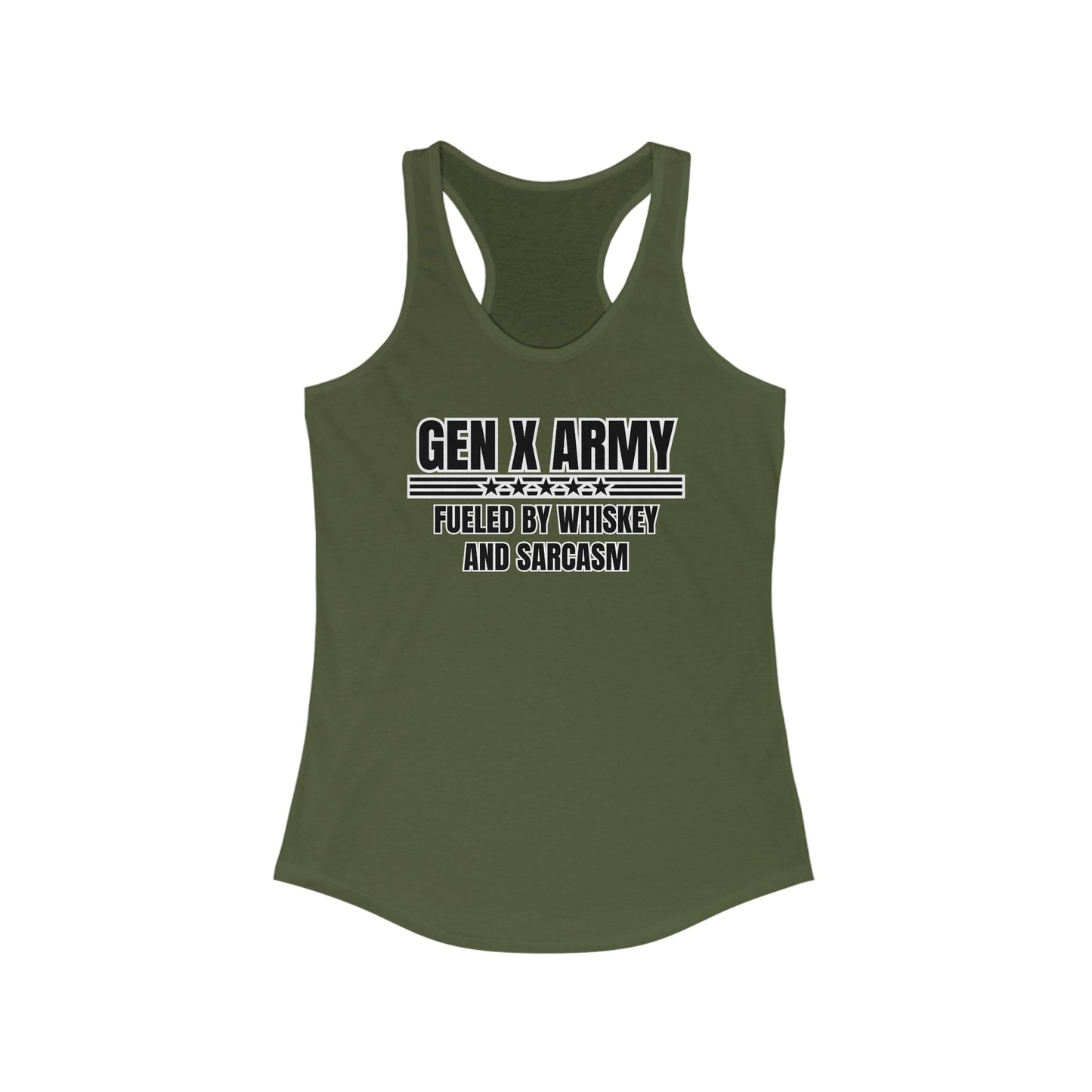 Fueled by whiskey and sarcasm - Women's Ideal Racerback Tank