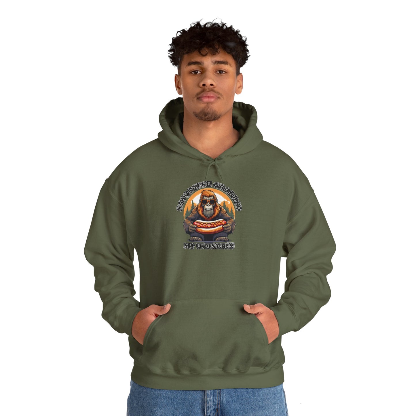 Sasquatch grabbed my weiner! - Unisex Heavy Blend™ Hooded Sweatshirt