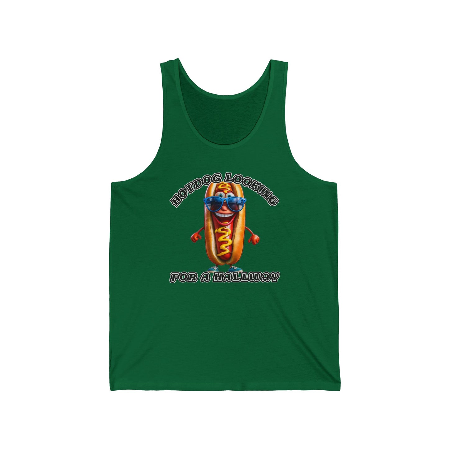 Hotdog looking for a hallway - Unisex Jersey Tank