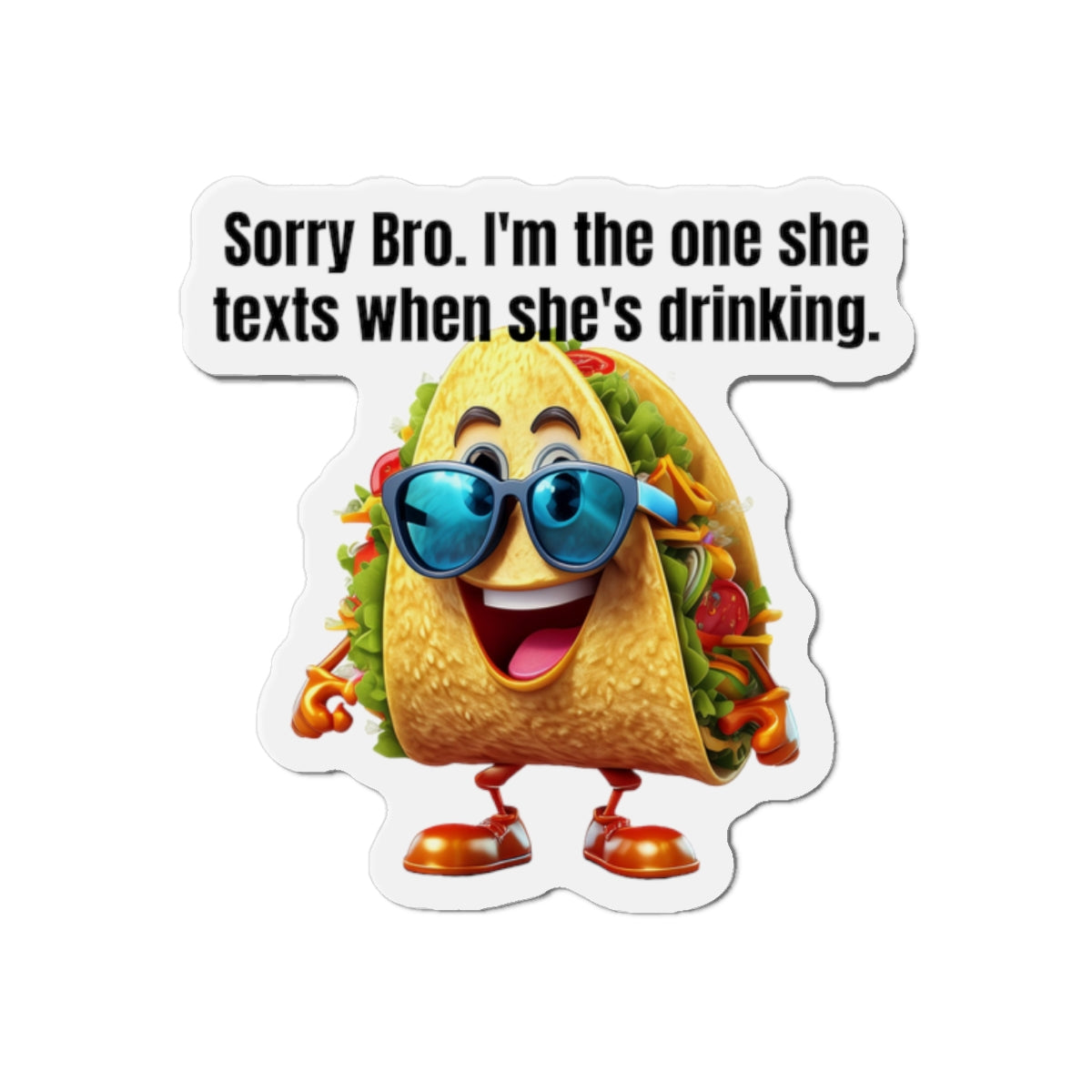 Texting taco - Die-Cut Magnets