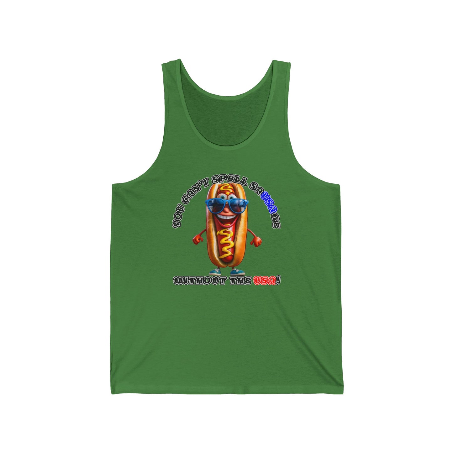 You can't spell sausage without the USA! - Unisex Jersey Tank