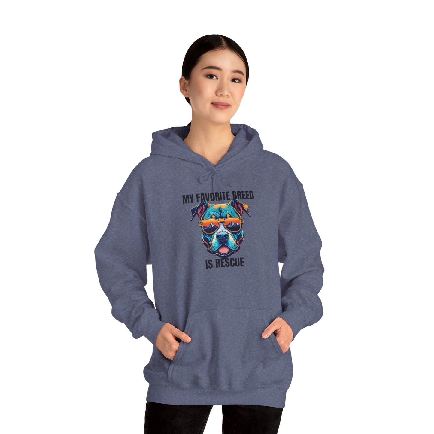 My favorite breed is rescue 1 - Unisex Heavy Blend™ Hooded Sweatshirt