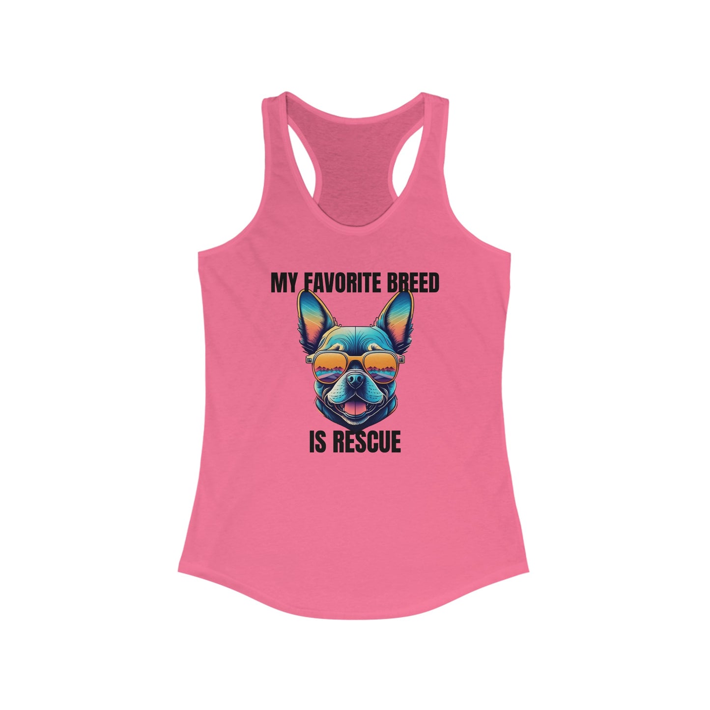 My favorite breed is rescue 3 - Women's Ideal Racerback Tank