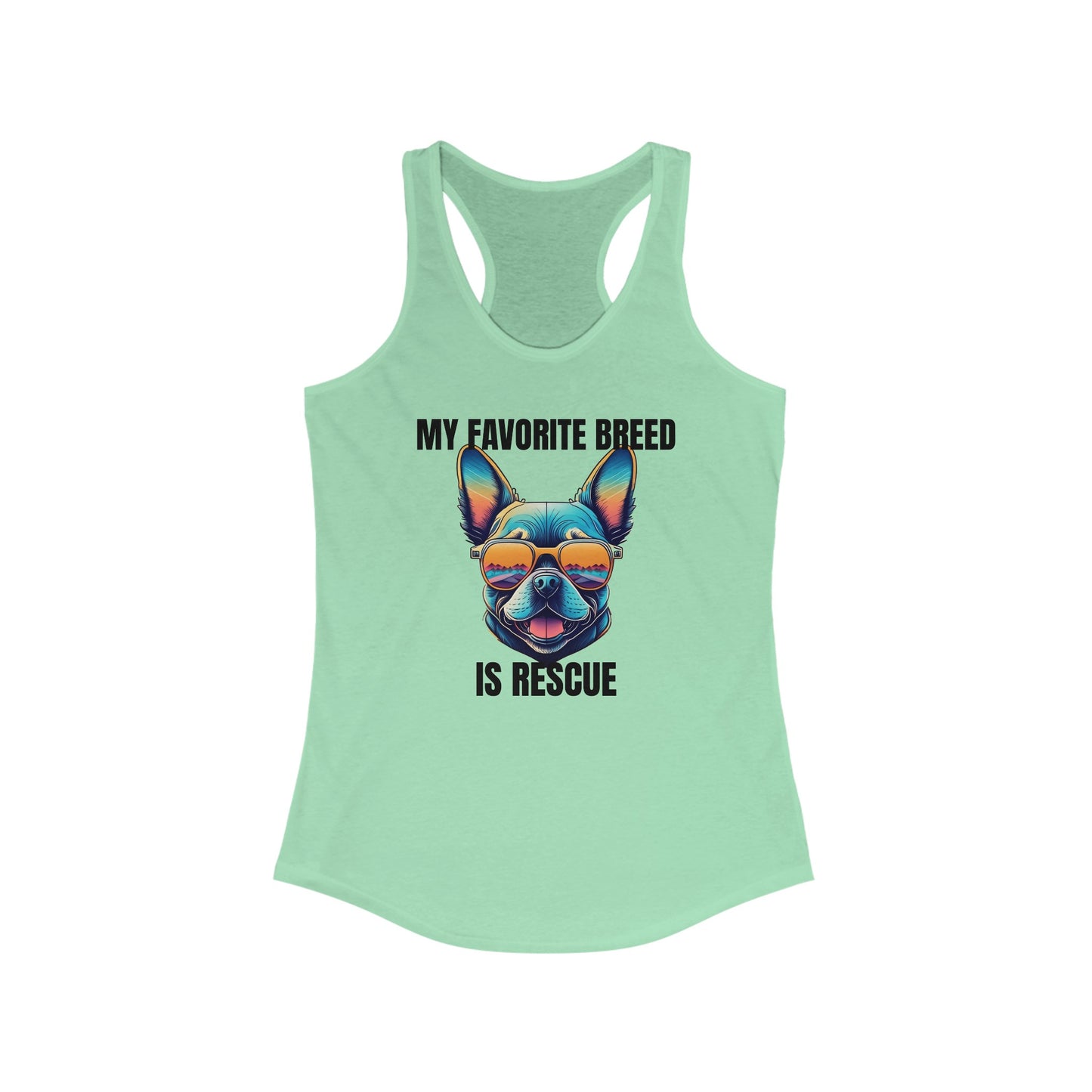 My favorite breed is rescue 3 - Women's Ideal Racerback Tank