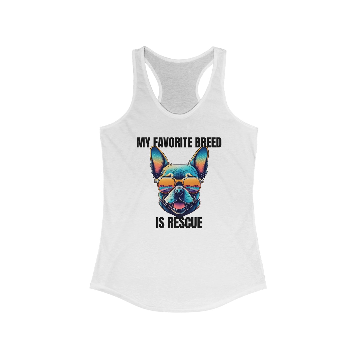 My favorite breed is rescue 3 - Women's Ideal Racerback Tank