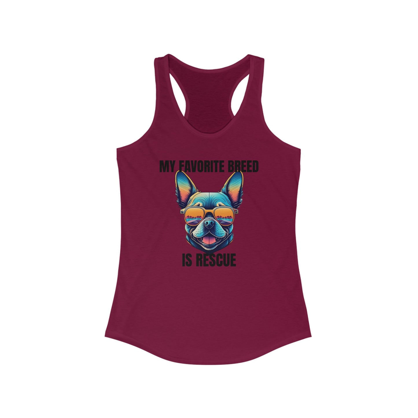 My favorite breed is rescue 3 - Women's Ideal Racerback Tank