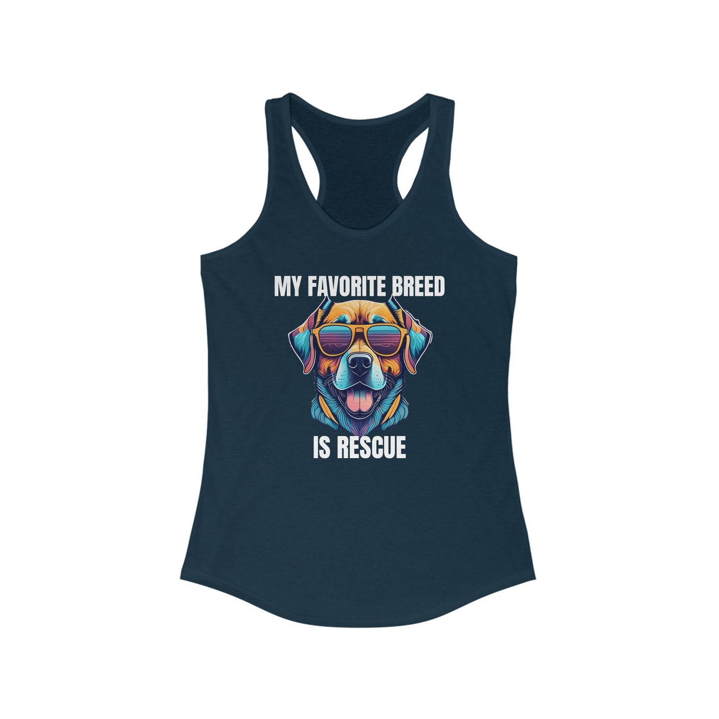 My favorite breed is rescue 4 - Women's Ideal Racerback Tank